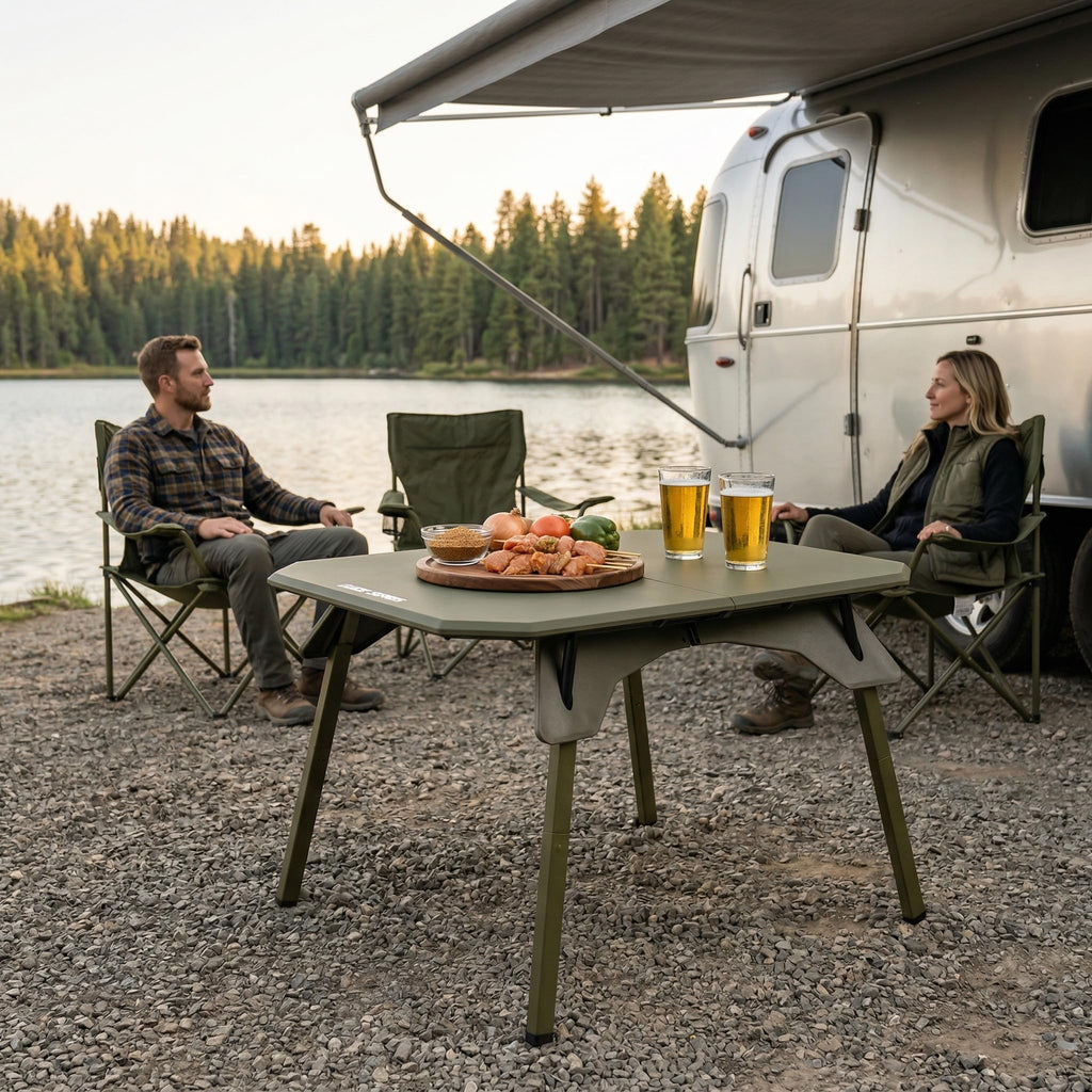 Folding Aluminum Camping Table with Carrying Bag O30914