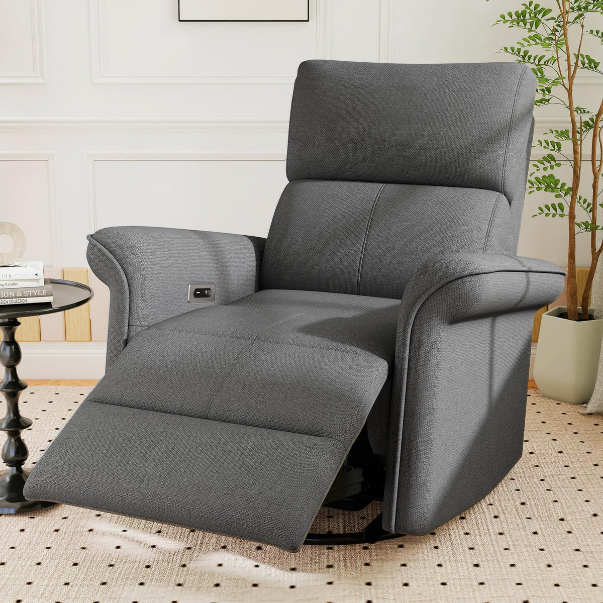 Power Swivel Rocker Recliner Chair Velvet R12881